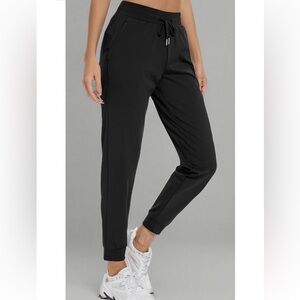 Blaosn Black Joggers Size Medium Zip Pockets Gym Yoga Athletic Stretch EUC